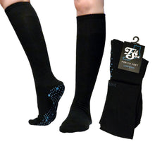 Long Black/ Blue Grip Socks